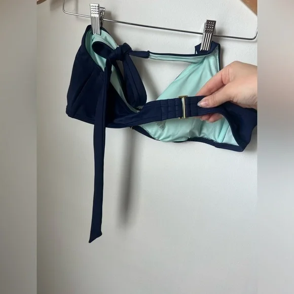 Victoria’s Secret Navy Blue Swim Suit Bikini Halter Top XL Removable Pads - Picture 6 of 6